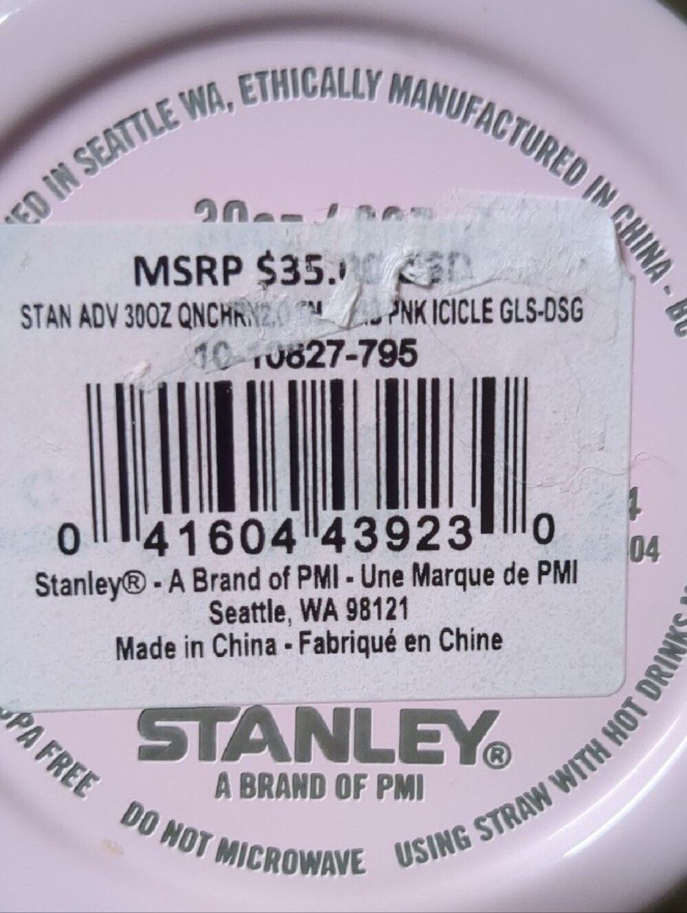 Stanley Pink Travel Mug with Handle 30oz - Picture 10 of 10